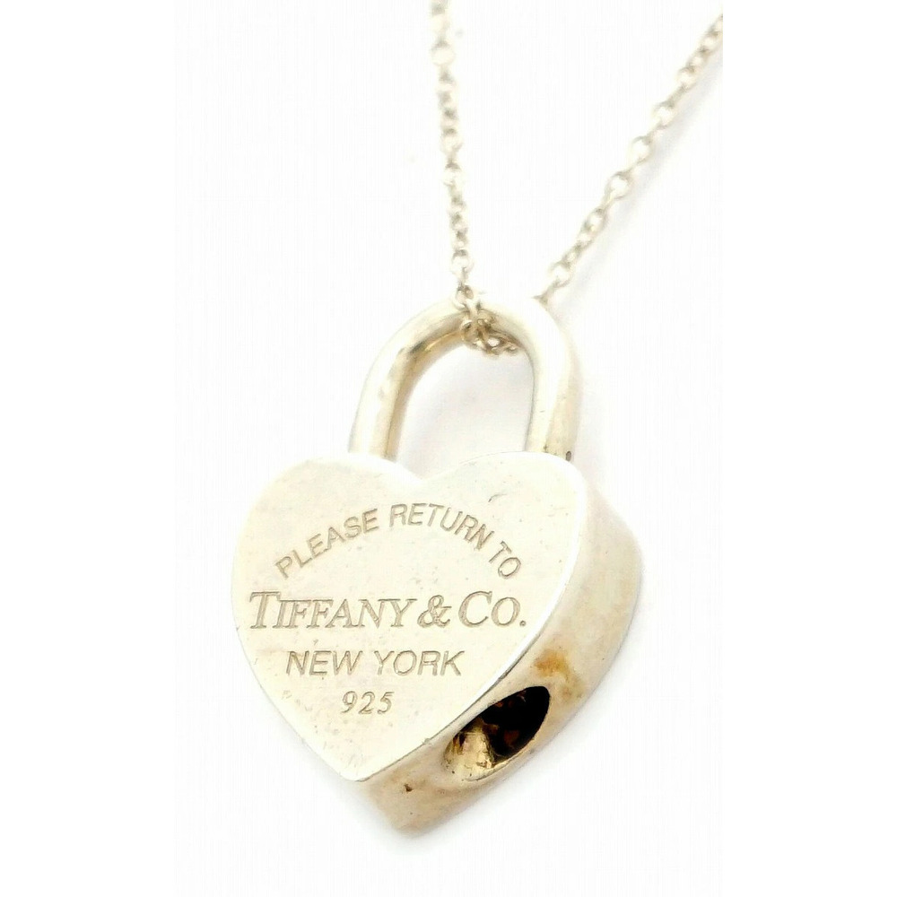 TIFFANYCo Tiffany to Heart Lock Pendant Necklace Chain Silver